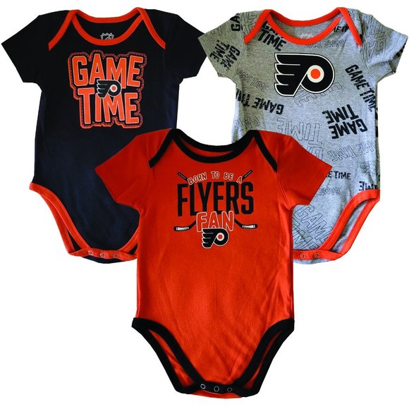 NEW NHL Philadelphia Flyers 3PC Game Time S/S Creeper Set - Infant - Picture 1 of 4